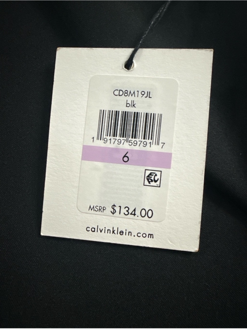 Calvin Klein Black Sheath Dress Gold Back Zipper Size 6 NWT - Picture 4 of 4